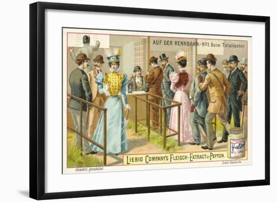 At the Racecourse: Betting-null-Framed Giclee Print