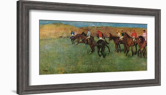 At the Races - Before the Start-Edgar Degas-Framed Premium Giclee Print