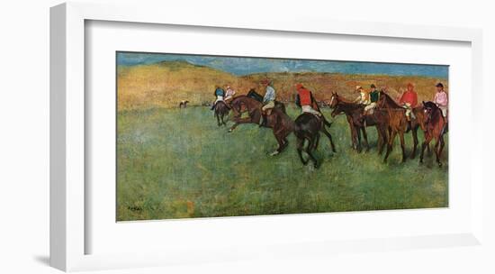 At the Races - Before the Start-Edgar Degas-Framed Premium Giclee Print