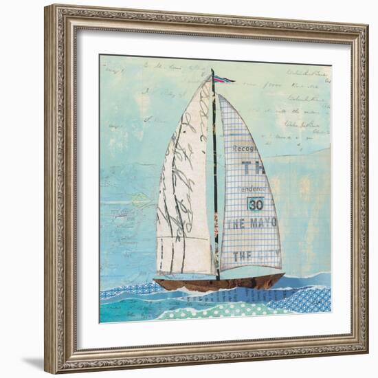 At the Regatta III Sail Sq-Courtney Prahl-Framed Art Print