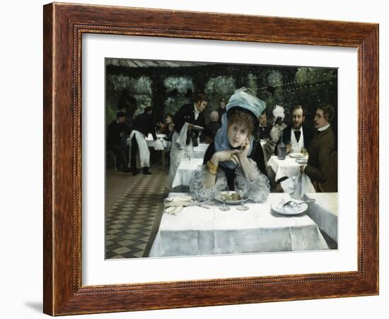 At the Restaurant le Doyen, Paris-Ernest Ange Duez-Framed Giclee Print