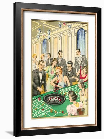 At the Roulette Table-null-Framed Art Print