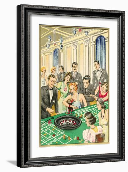 At the Roulette Table-null-Framed Art Print