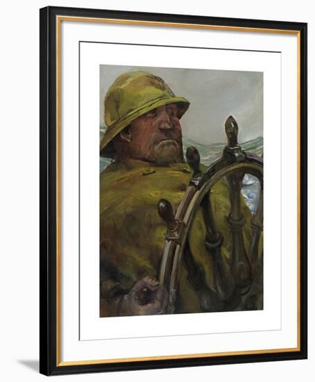 At the Rudder-Christian Krohg-Framed Premium Giclee Print