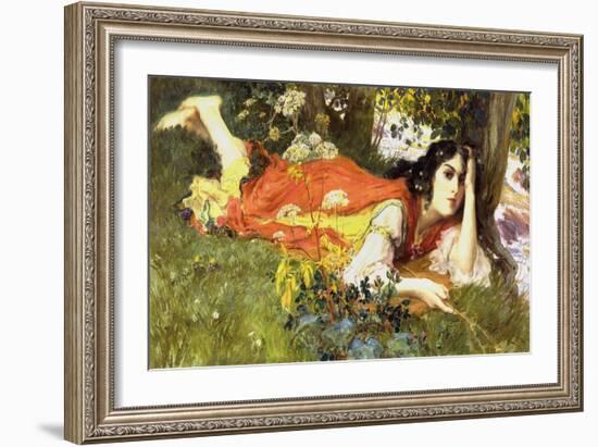 At the Running Brook-Frederick Arthur Bridgman-Framed Giclee Print