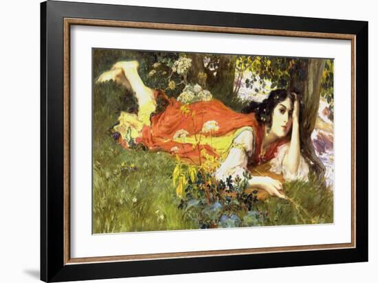 At the Running Brook-Frederick Arthur Bridgman-Framed Giclee Print