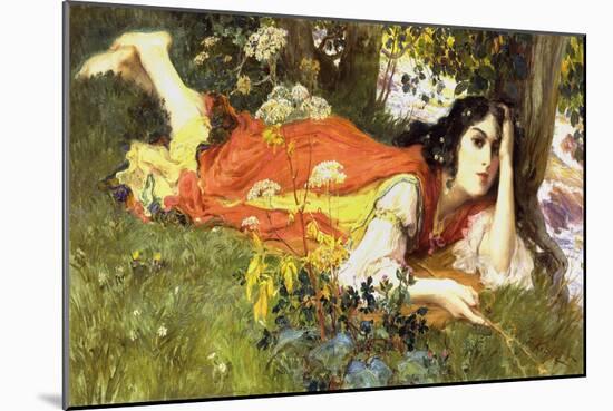 At the Running Brook-Frederick Arthur Bridgman-Mounted Giclee Print