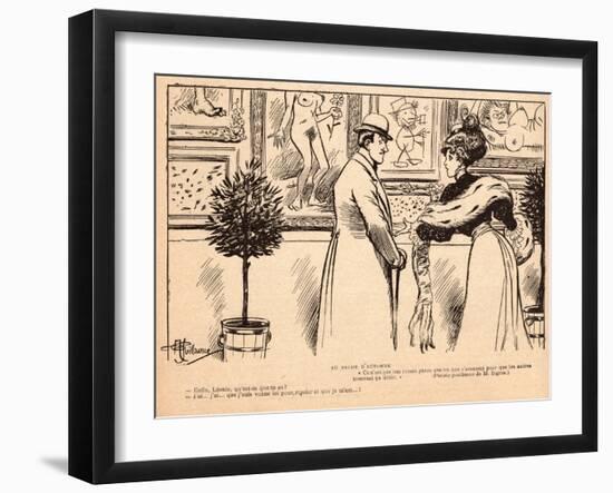 At the Salon D'Automne, from 'Le Rire', 11 November 1905-Albert Guillaume-Framed Giclee Print