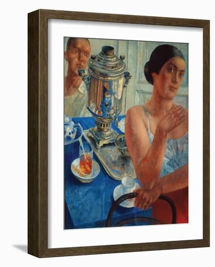 At the Samovar, 1926-Kosjma Ssergej Petroff-Wodkin-Framed Giclee Print