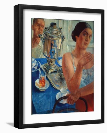 At the Samovar, 1926-Kosjma Ssergej Petroff-Wodkin-Framed Giclee Print