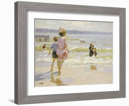 At the Seashore-Edward Henry Potthast-Framed Giclee Print