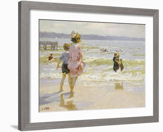 At the Seashore-Potthast-Framed Giclee Print