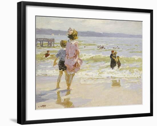 At the Seashore-Potthast-Framed Giclee Print