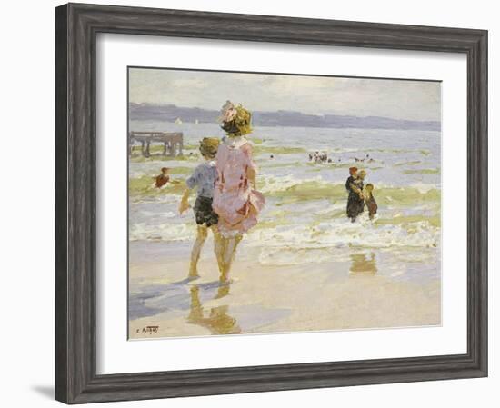 At the Seashore-Potthast-Framed Giclee Print