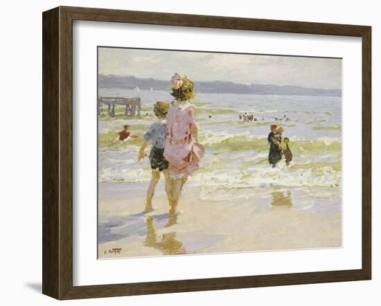 At the Seashore-Potthast-Framed Giclee Print