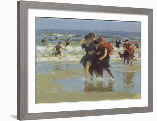 At The Seaside-Edward Henry Potthast-Framed Art Print