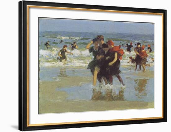 At The Seaside-Edward Henry Potthast-Framed Art Print