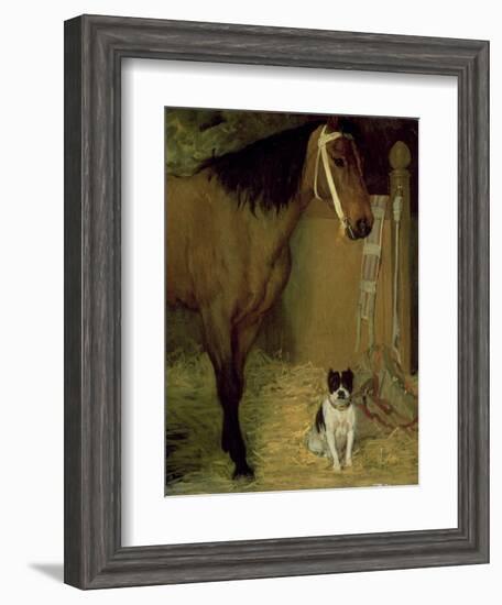 At the Stable, Horse and Dog, C.1862-Edgar Degas-Framed Giclee Print