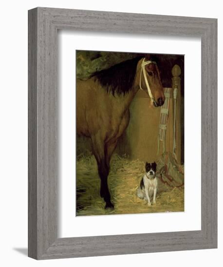 At the Stable, Horse and Dog, C.1862-Edgar Degas-Framed Giclee Print
