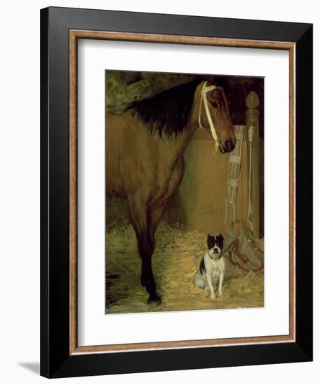 At the Stable, Horse and Dog, C.1862-Edgar Degas-Framed Giclee Print