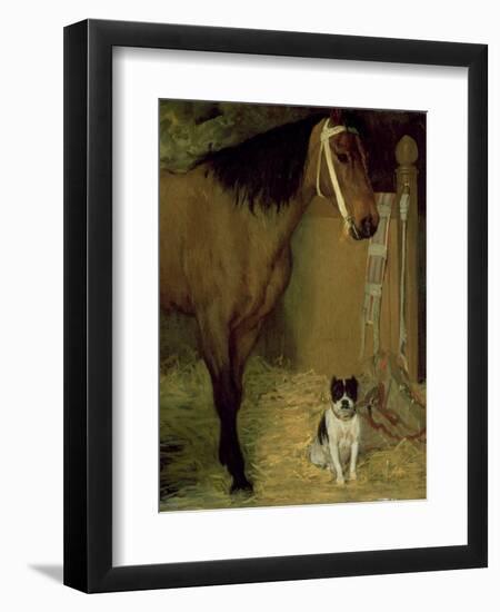 At the Stable, Horse and Dog, C.1862-Edgar Degas-Framed Giclee Print