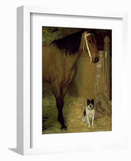 At the Stable, Horse and Dog, C.1862-Edgar Degas-Framed Giclee Print