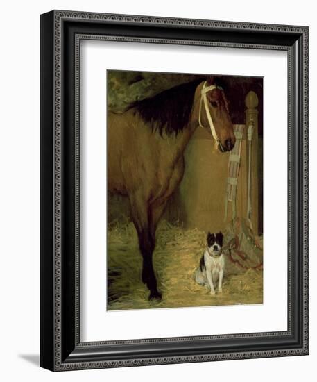 At the Stable, Horse and Dog, C.1862-Edgar Degas-Framed Giclee Print