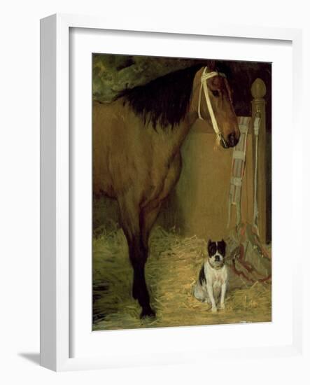 At the Stable, Horse and Dog, C.1862-Edgar Degas-Framed Giclee Print