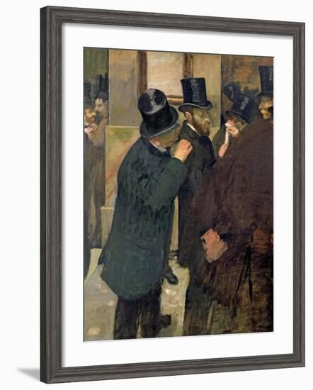 At the Stock Exchange, circa 1878-79-Edgar Degas-Framed Giclee Print