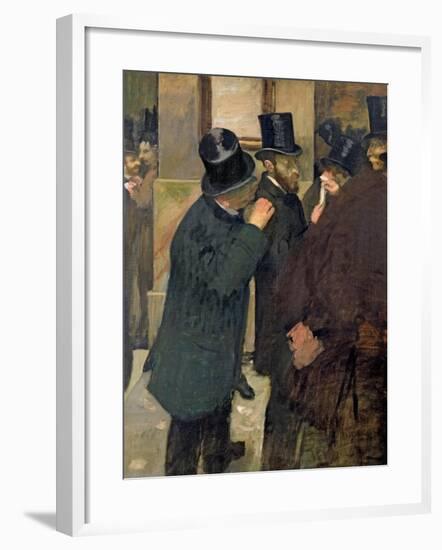 At the Stock Exchange, circa 1878-79-Edgar Degas-Framed Giclee Print