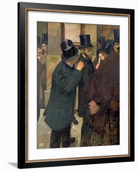 At the Stock Exchange, circa 1878-79-Edgar Degas-Framed Giclee Print