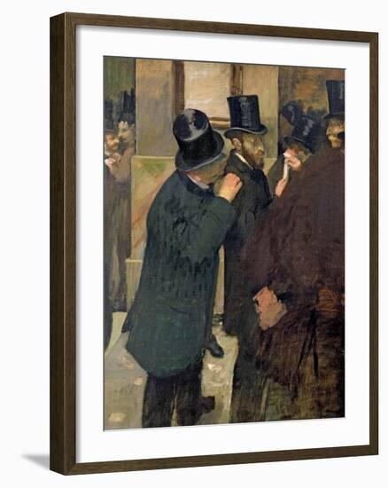 At the Stock Exchange, circa 1878-79-Edgar Degas-Framed Giclee Print