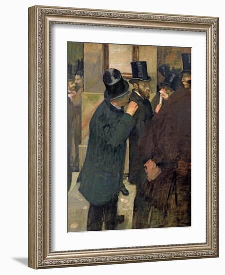 At the Stock Exchange, circa 1878-79-Edgar Degas-Framed Giclee Print