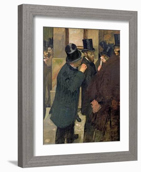 At the Stock Exchange, circa 1878-79-Edgar Degas-Framed Giclee Print