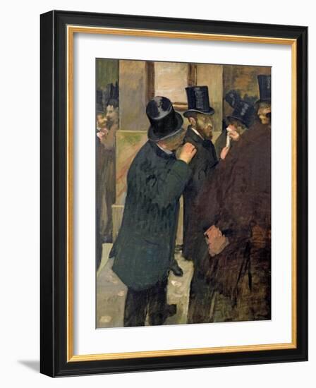 At the Stock Exchange, circa 1878-79-Edgar Degas-Framed Giclee Print