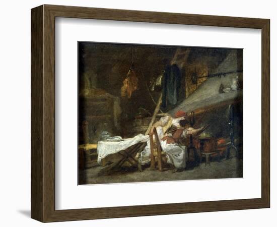 At the Stove, 18th or Early 19th Century-Jean-Honore Fragonard-Framed Giclee Print