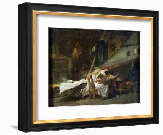 At the Stove, 18th or Early 19th Century-Jean-Honore Fragonard-Framed Giclee Print