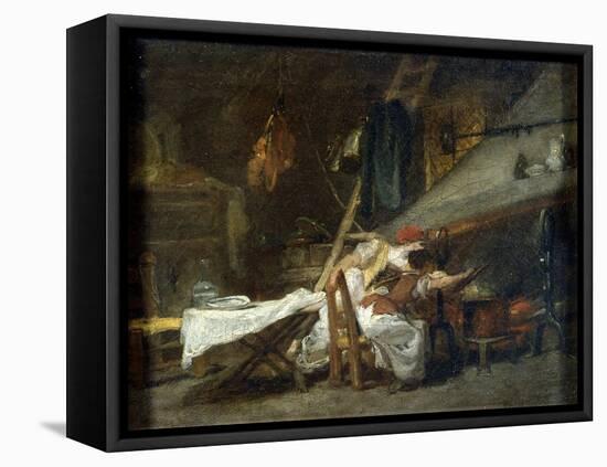At the Stove, 18th or Early 19th Century-Jean-Honore Fragonard-Framed Premier Image Canvas