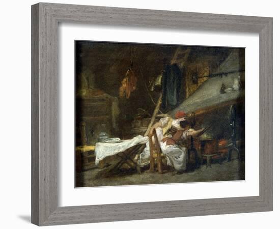 At the Stove, 18th or Early 19th Century-Jean-Honore Fragonard-Framed Giclee Print