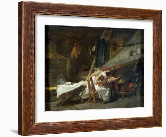 At the Stove, 18th or Early 19th Century-Jean-Honore Fragonard-Framed Giclee Print