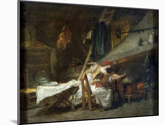 At the Stove, 18th or Early 19th Century-Jean-Honore Fragonard-Mounted Giclee Print