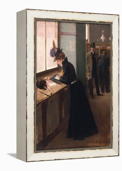 At the Telegraph-Jean Béraud-Framed Premier Image Canvas