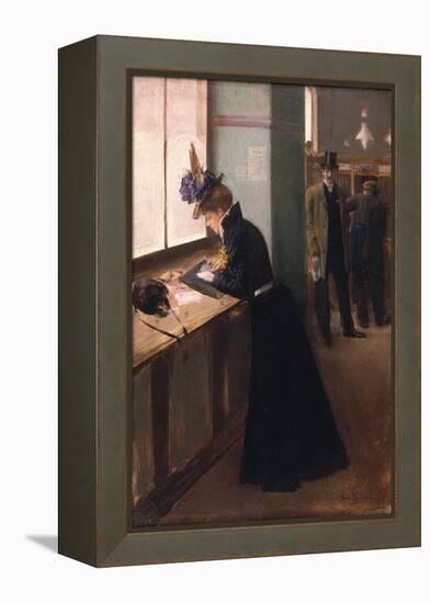 At the Telegraph-Jean Béraud-Framed Premier Image Canvas