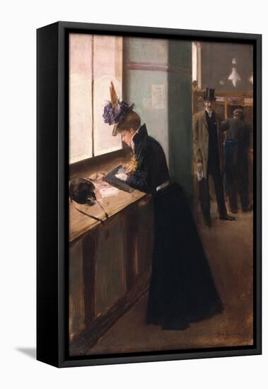 At the Telegraph-Jean Béraud-Framed Premier Image Canvas