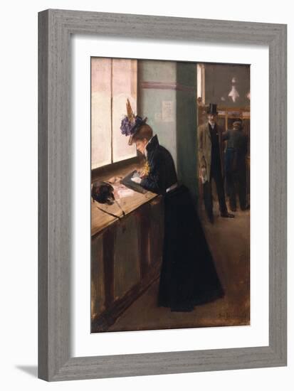 At the Telegraph-Jean Béraud-Framed Giclee Print