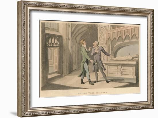 'At the Tomb of Laura', 1821-Thomas Rowlandson-Framed Giclee Print