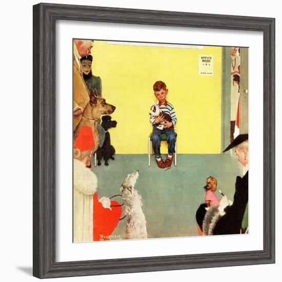 "At the Vets", March 29,1952-Norman Rockwell-Framed Giclee Print