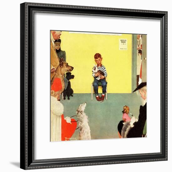"At the Vets", March 29,1952-Norman Rockwell-Framed Giclee Print