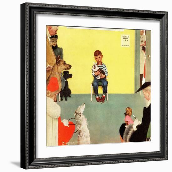 "At the Vets", March 29,1952-Norman Rockwell-Framed Giclee Print