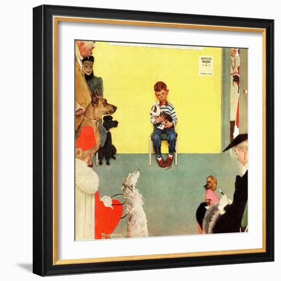 "At the Vets", March 29,1952-Norman Rockwell-Framed Giclee Print